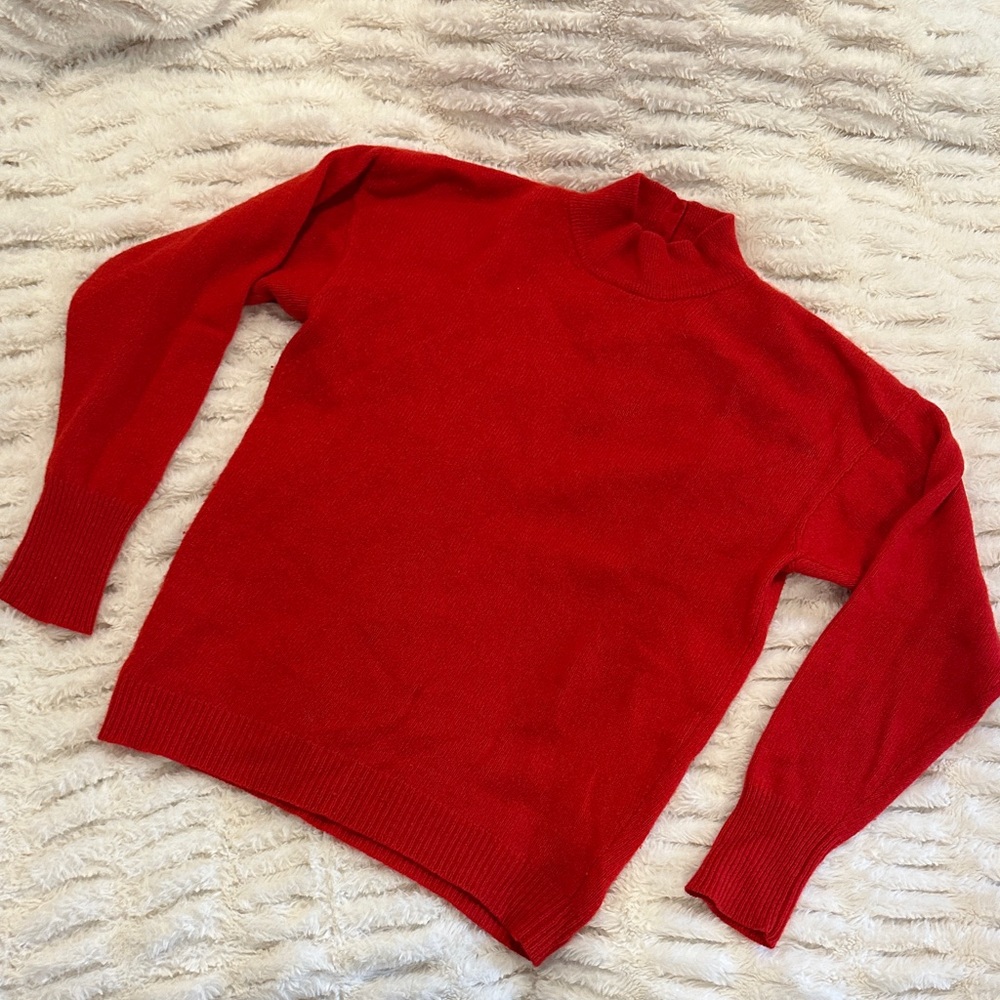 Classic Red Mock Neck Women's Sweater size medium